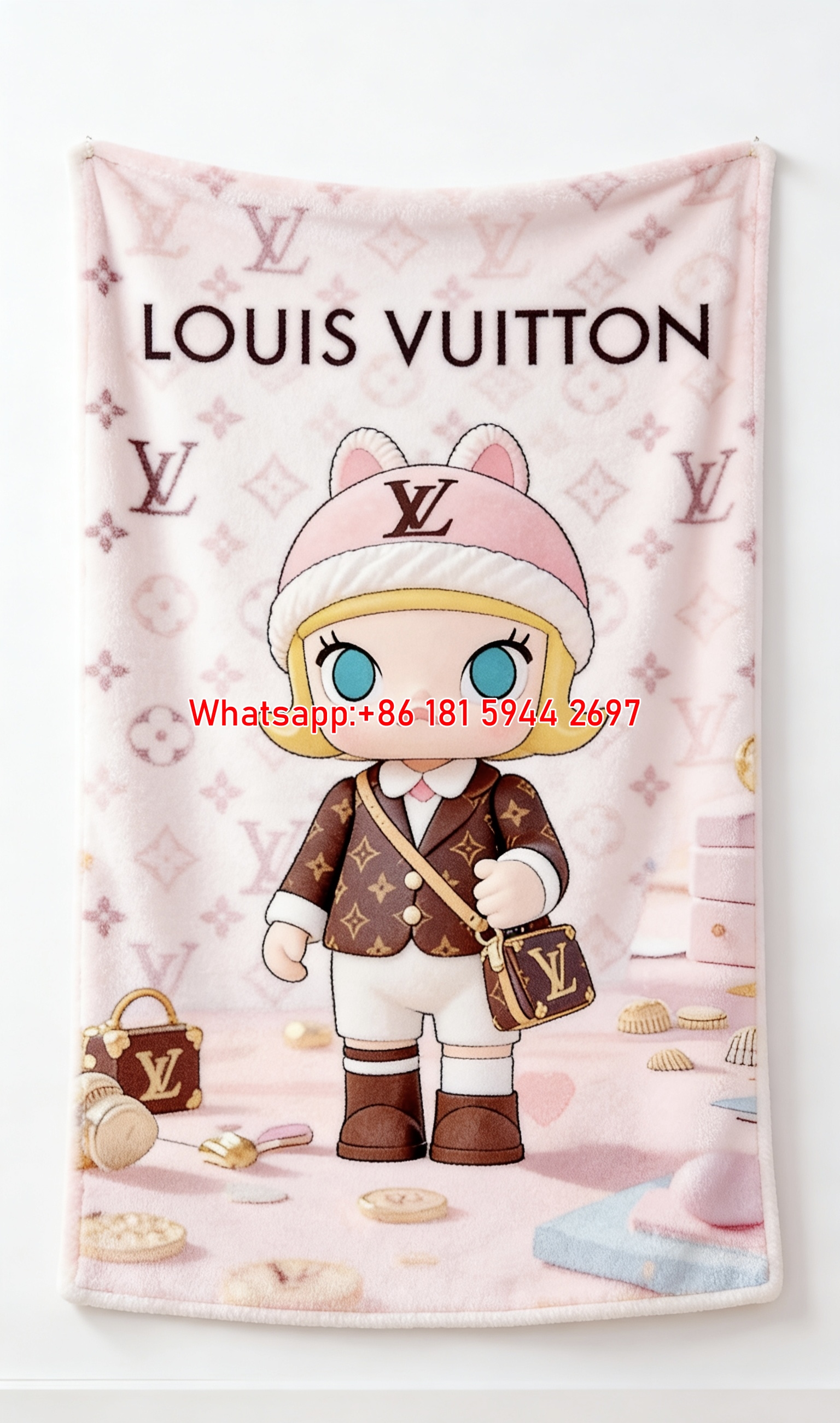 Louis Vuitton Molly Flannel Throw Blanket 284
